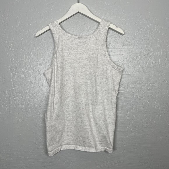 Vintage Unisex M Waikiki Hawaii Tank Light Gray Single Stitch Palm Tree Sunset - Picture 5 of 6